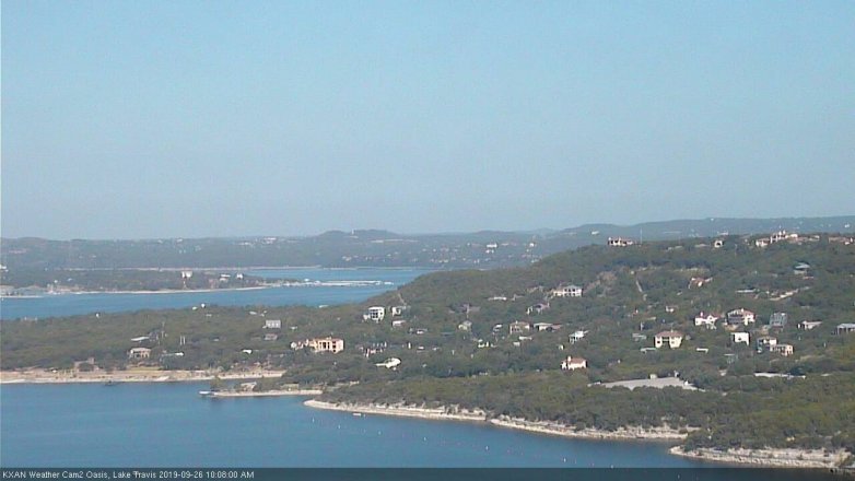 Lake Travis webcam, September 26, 2019 9:10 AM CT