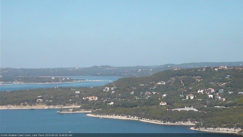 Lake Travis webcam, September 26, 2019 9:50 AM CT