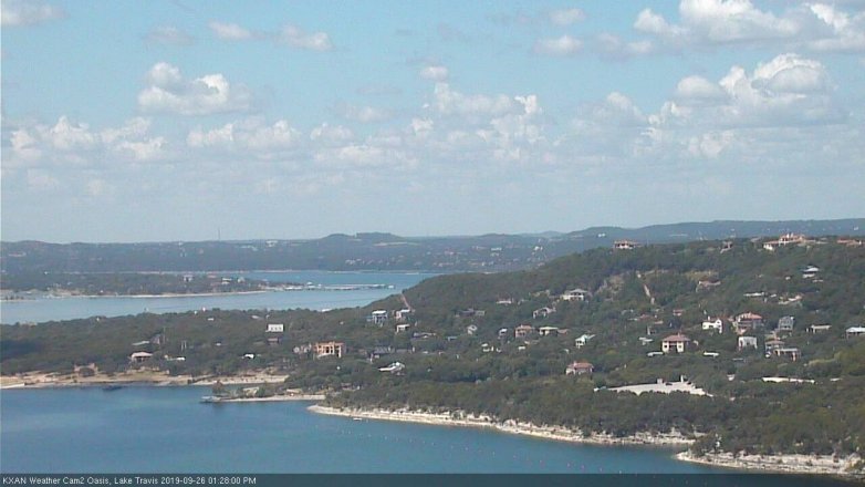 Lake Travis webcam, September 26, 2019 12:30 PM CT