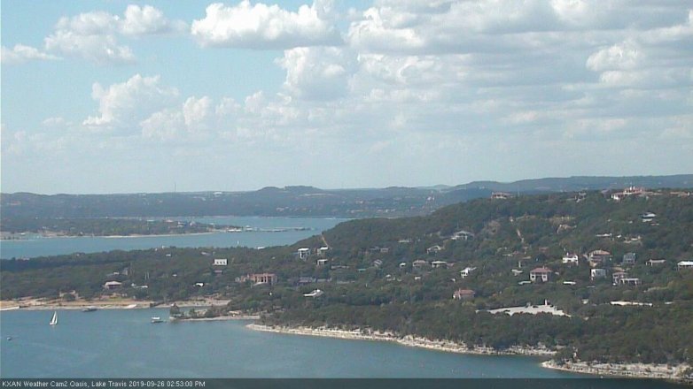 Lake Travis webcam, September 26, 2019 1:55 PM CT