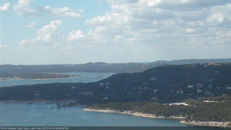 Lake Travis webcam, September 26, 2019 2:10 PM CT