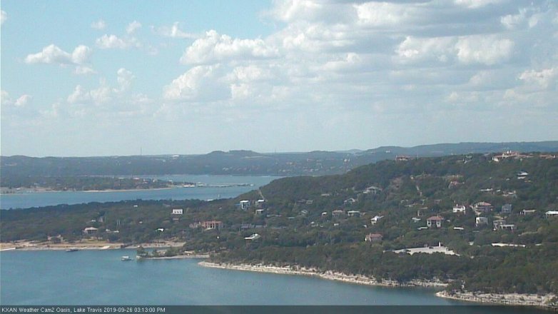 Lake Travis webcam, September 26, 2019 2:15 PM CT