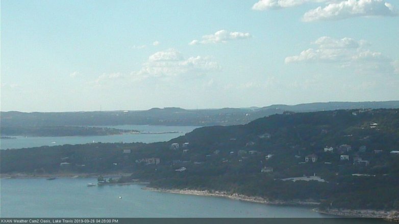 Lake Travis webcam, September 26, 2019 3:30 PM CT