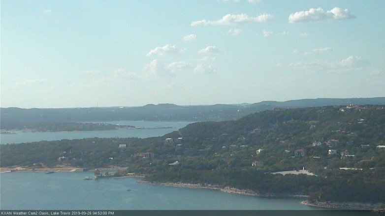 Lake Travis webcam, September 26, 2019 3:55 PM CT