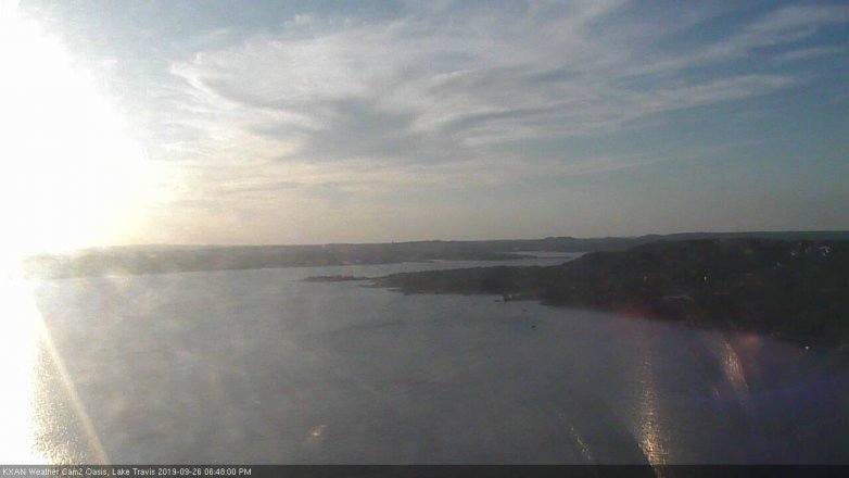 Lake Travis webcam, September 26, 2019 5:50 PM CT