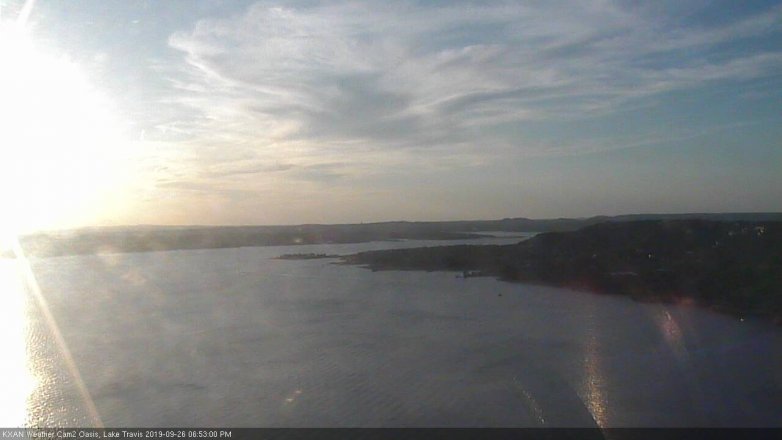 Lake Travis webcam, September 26, 2019 5:55 PM CT