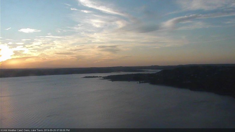 Lake Travis webcam, September 26, 2019 6:10 PM CT