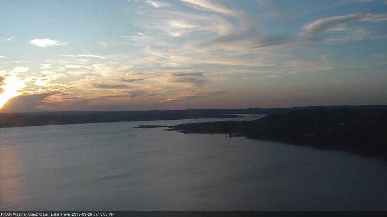 Lake Travis webcam, September 26, 2019 6:15 PM CT