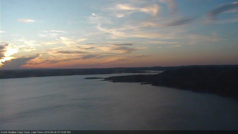 Lake Travis webcam, September 26, 2019 6:20 PM CT