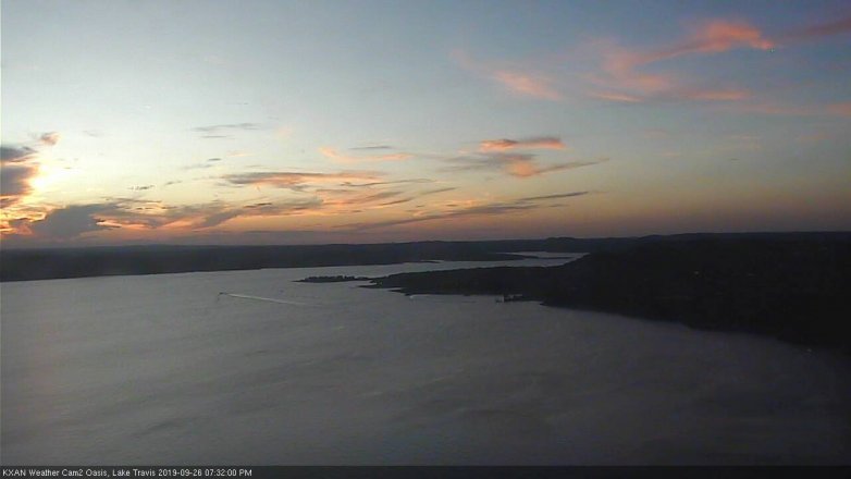 Lake Travis webcam, September 26, 2019 6:35 PM CT