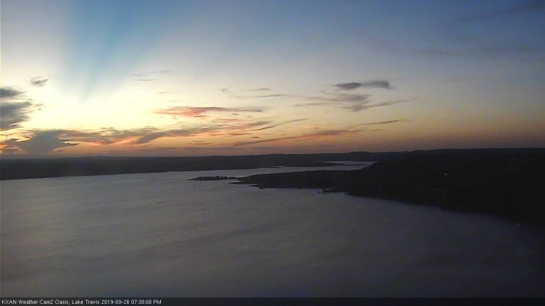 Lake Travis webcam, September 26, 2019 6:40 PM CT