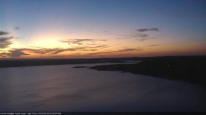 Lake Travis webcam, September 26, 2019 6:45 PM CT