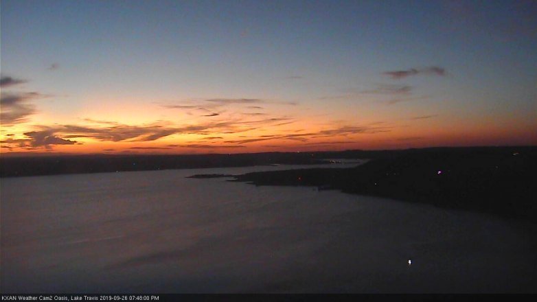 Lake Travis webcam, September 26, 2019 6:50 PM CT