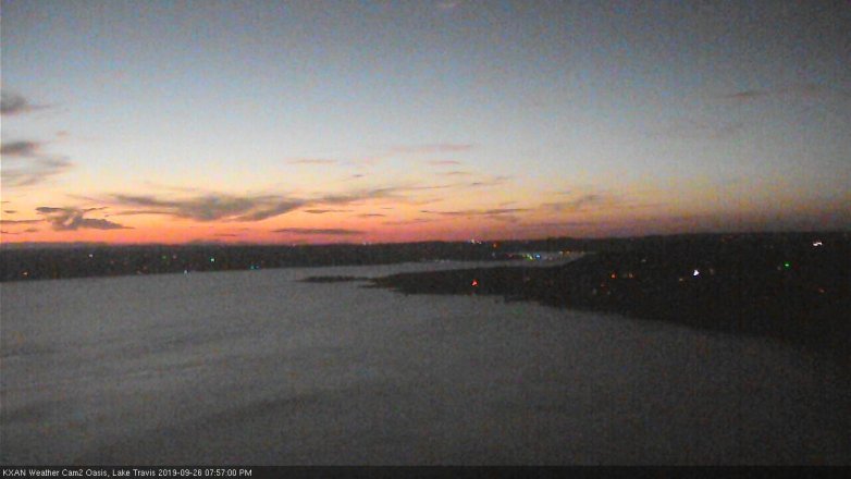 Lake Travis webcam, September 26, 2019 7:00 PM CT