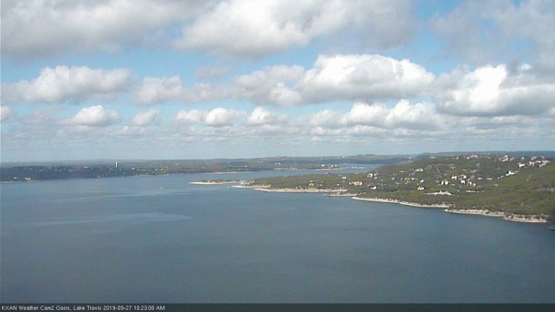 Lake Travis webcam, September 27, 2019 9:25 AM CT