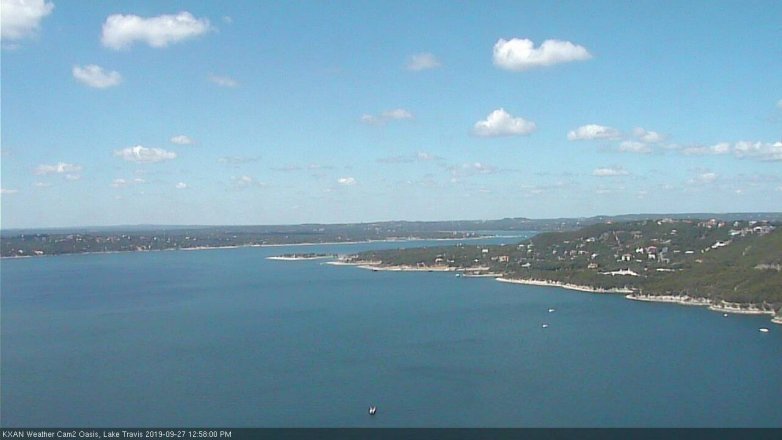 Lake Travis webcam, September 27, 2019 12:00 PM CT