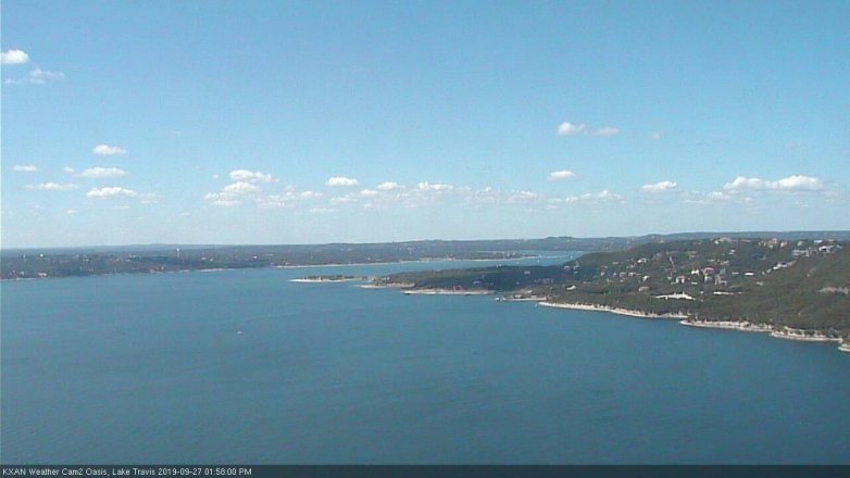 Lake Travis webcam, September 27, 2019 1:00 PM CT