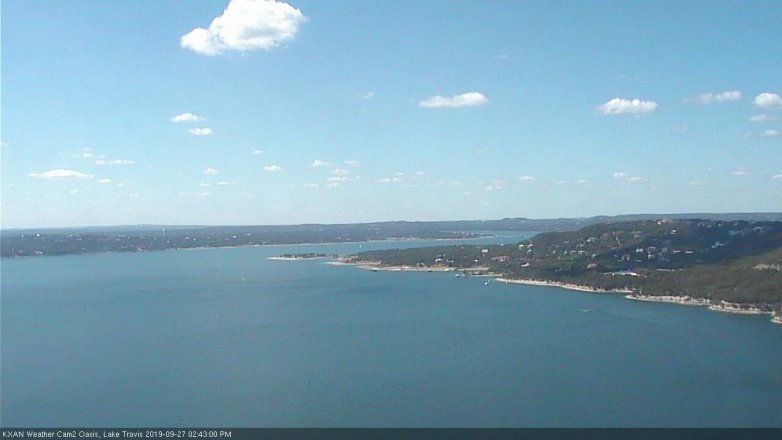 Lake Travis webcam, September 27, 2019 1:45 PM CT