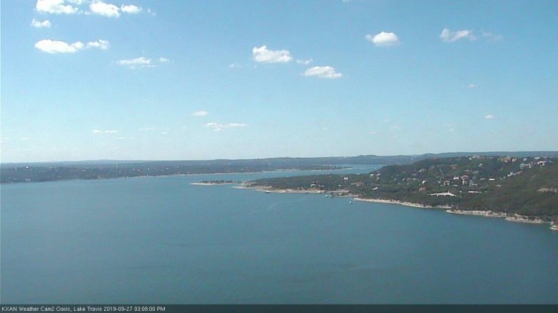 Lake Travis webcam, September 27, 2019 2:10 PM CT