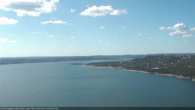 Lake Travis webcam, September 27, 2019 3:00 PM CT