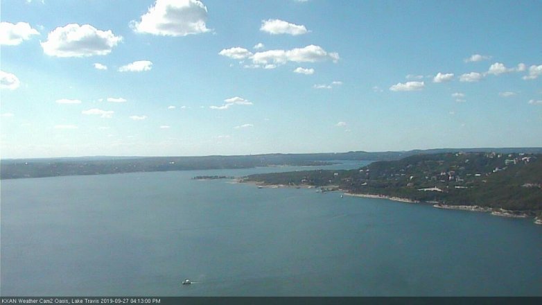 Lake Travis webcam, September 27, 2019 3:15 PM CT