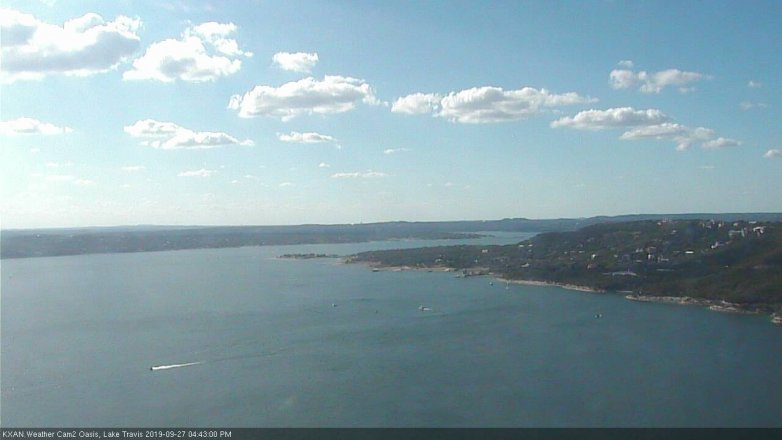 Lake Travis webcam, September 27, 2019 3:45 PM CT