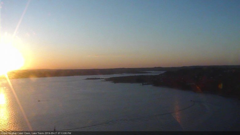 Lake Travis webcam, September 27, 2019 6:15 PM CT