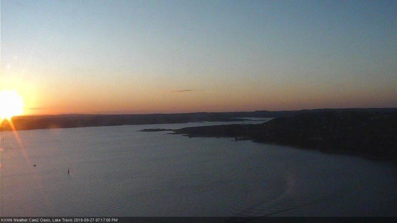 Lake Travis webcam, September 27, 2019 6:20 PM CT