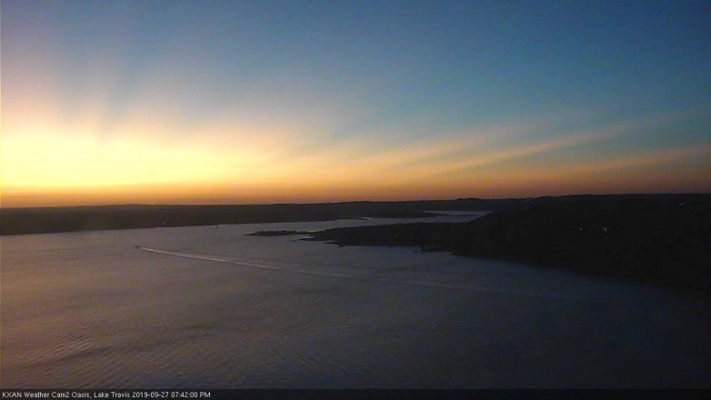 Lake Travis webcam, September 27, 2019 6:45 PM CT