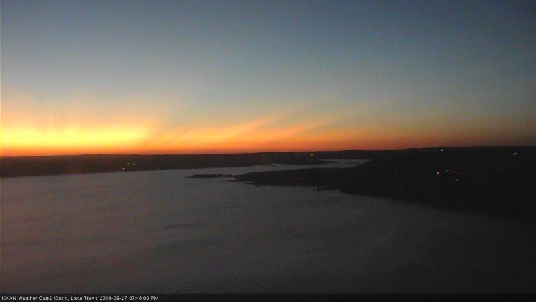 Lake Travis webcam, September 27, 2019 6:50 PM CT