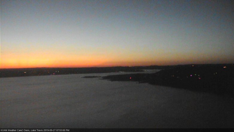 Lake Travis webcam, September 27, 2019 6:55 PM CT