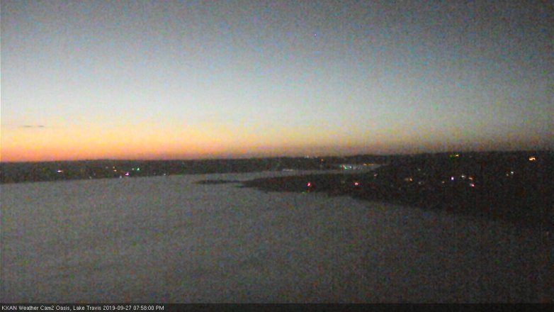 Lake Travis webcam, September 27, 2019 7:00 PM CT