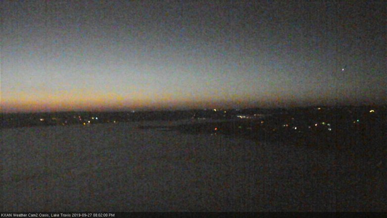 Lake Travis webcam, September 27, 2019 7:05 PM CT