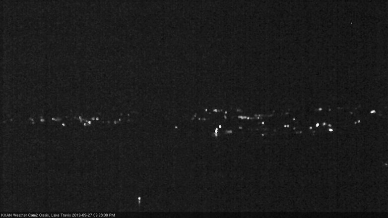 Lake Travis webcam, September 27, 2019 8:30 PM CT