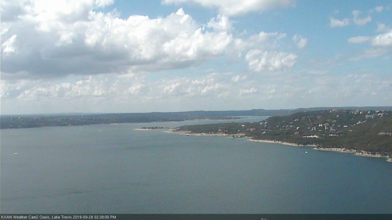 Lake Travis webcam, September 28, 2019 1:40 PM CT
