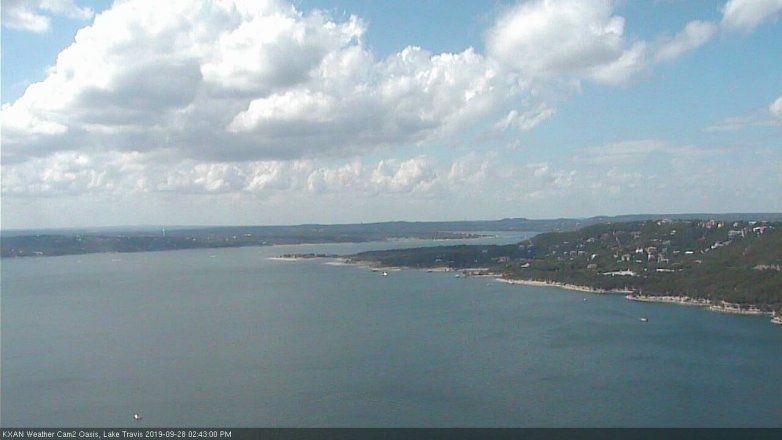 Lake Travis webcam, September 28, 2019 1:45 PM CT