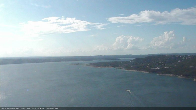 Lake Travis webcam, September 28, 2019 3:55 PM CT