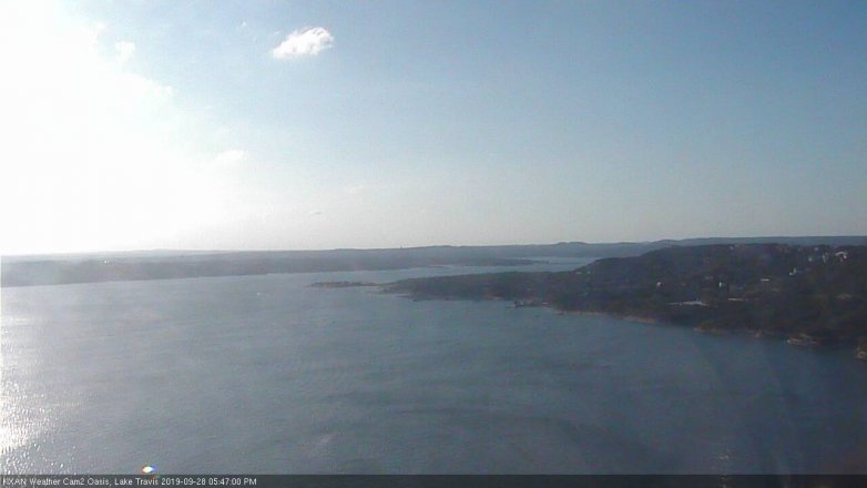 Lake Travis webcam, September 28, 2019 4:50 PM CT