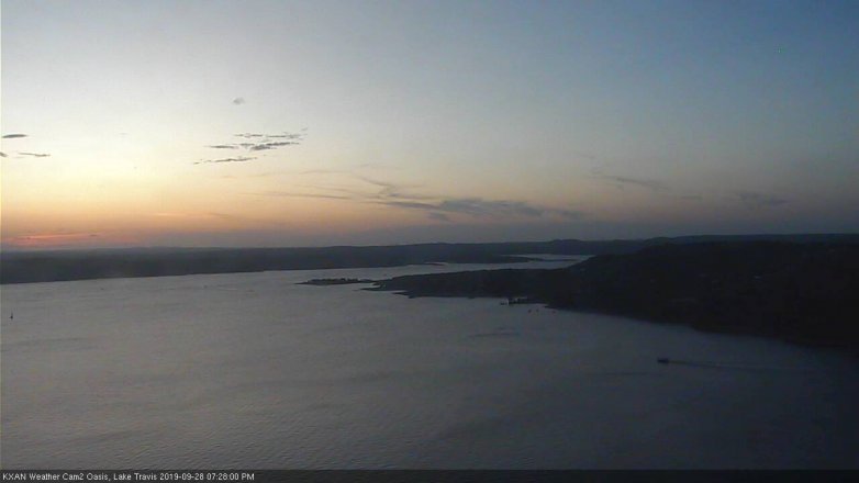 Lake Travis webcam, September 28, 2019 6:30 PM CT