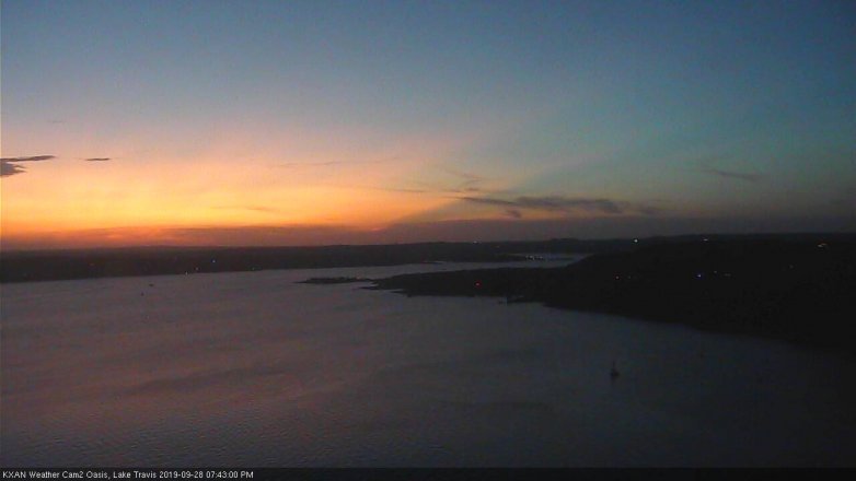 Lake Travis webcam, September 28, 2019 6:45 PM CT