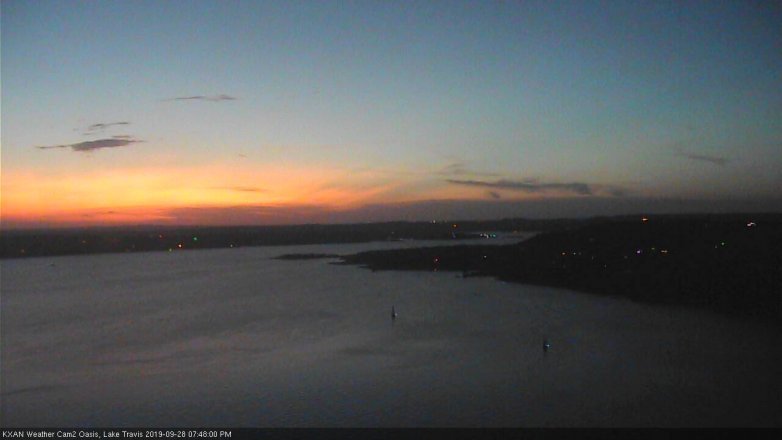 Lake Travis webcam, September 28, 2019 6:50 PM CT