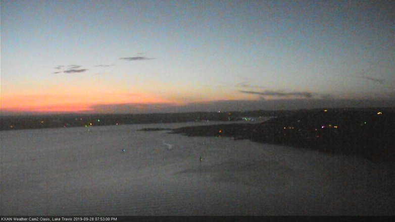 Lake Travis webcam, September 28, 2019 6:55 PM CT