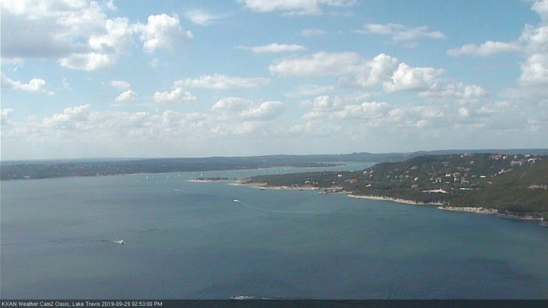 Lake Travis webcam, September 29, 2019 1:55 PM CT