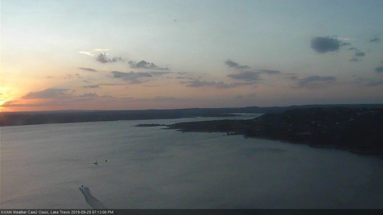 Lake Travis webcam, September 29, 2019 6:15 PM CT