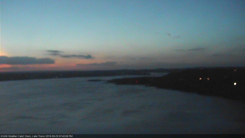 Lake Travis webcam, September 29, 2019 6:45 PM CT
