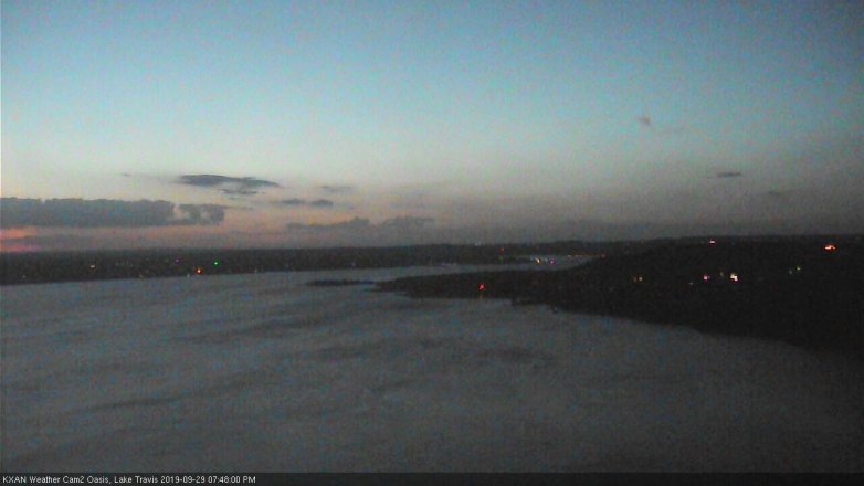 Lake Travis webcam, September 29, 2019 6:50 PM CT