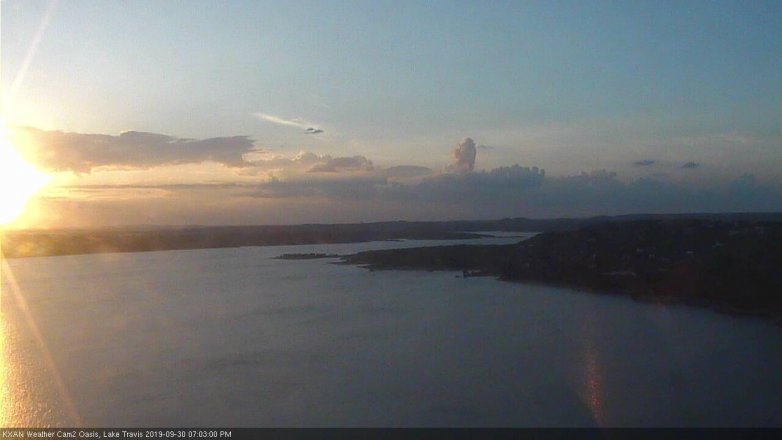 Lake Travis webcam, September 30, 2019 6:05 PM CT