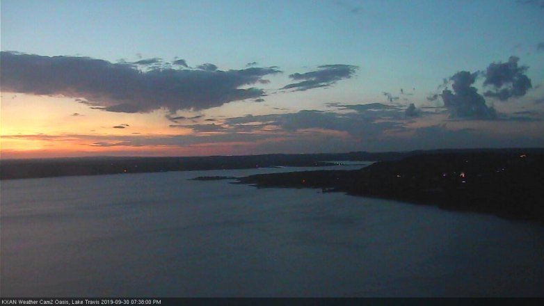 Lake Travis webcam, September 30, 2019 6:40 PM CT