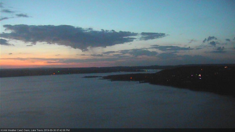 Lake Travis webcam, September 30, 2019 6:45 PM CT