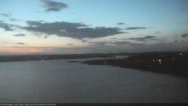 Lake Travis webcam, September 30, 2019 6:50 PM CT